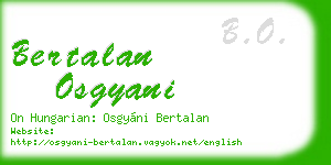 bertalan osgyani business card